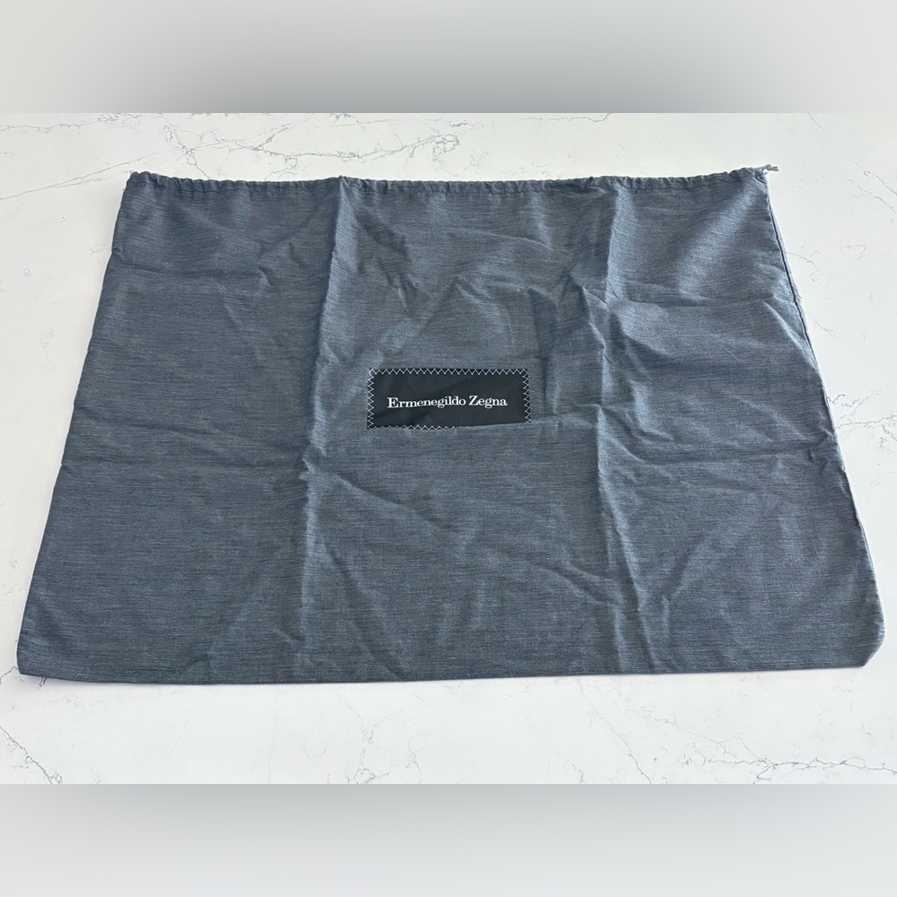 Ermenegildo Zegna Gray Drawstring Garment Dust Bag XL 25x19 Protective Cover